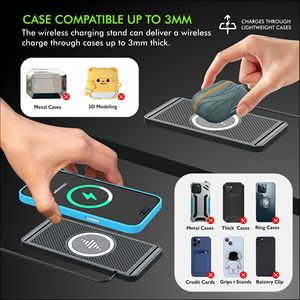 Chargeur sans fil 2 en 1 15 W, tapis de charge rapide, chargeurs de téléphone portable pour la maison et la voiture, <span class=keywords><strong>adaptateur</strong></span> de chargeur, support pour écouteurs, pratique - Product Image 3