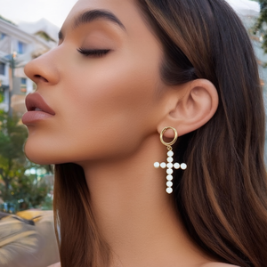 Boucles d'oreilles pendantes en acier inoxydable 316L plaqué or PVD, bijoux tendance - Product Image 3