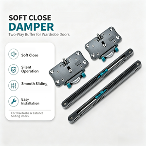 Kit de roulettes silencieuses pour <span class=keywords><strong>porte</strong></span> <span class=keywords><strong>coulissante</strong></span> de placard en aluminium-POM 40 kg, quincaillerie silencieuse pour <span class=keywords><strong>porte</strong></span> <span class=keywords><strong>coulissante</strong></span> de garde-robe, kit de roulettes pour <span class=keywords><strong>porte</strong></span> <span class=keywords><strong>coulissante</strong></span> de meuble - Product Image 1