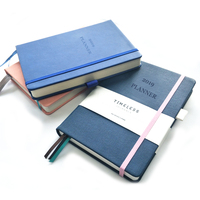 Customizable Academic Diary A5 A6 B5 Dotted Grid 2022 2023 Elastic band PU leather Hardcover agenda Planner Journal Notebook