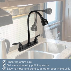 Dual-Handle Cold Hot Plastic Wall-Mounted <strong>RV</strong> Kitchen <strong>Faucet</strong> 360-Degree Rotating Double-Interface Sink Bright Chrome Plated - Product Image 4