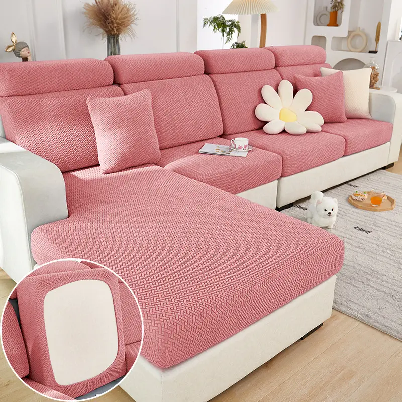 Home Textile Stretch Vier-Jahreszeiten Universal 3D Jacquard Velvet Elastic Sofa kissen Schon bezug Sofa bezug