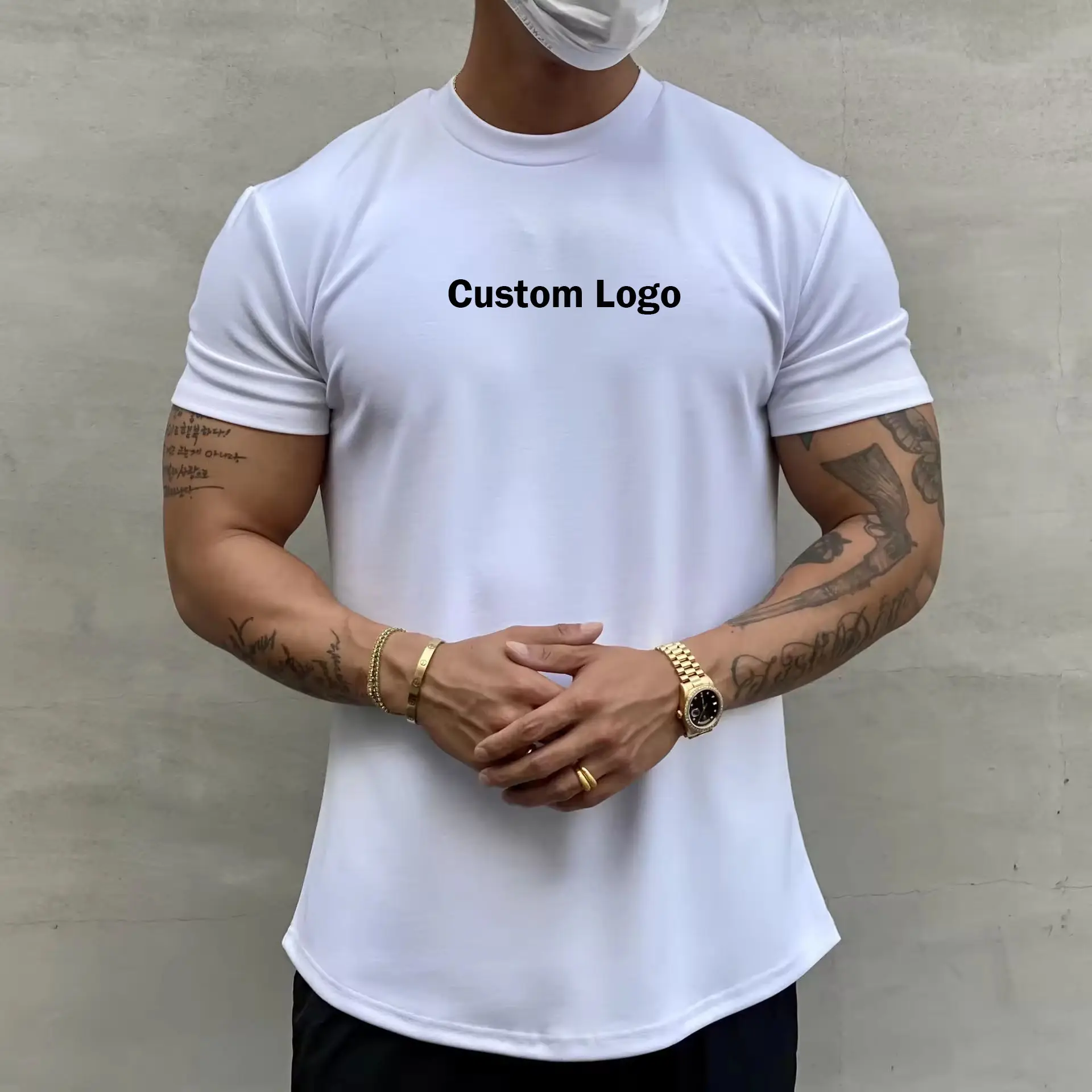 कस्टम कॉटन स्पैन्डेक्स टीशर्ट छोटी आस्तीन वाली जिम शर्ट पुरुषों के लिए सादा टीशर्ट वृहदाकार सादा टी-शर्ट पुरुषों के लिए थोक डिजाइनर टी शर्ट
