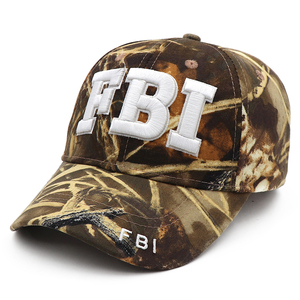 หมวกเบสบอลผ้าฝ้ายโพลีเอสเตอร์สำหรับกิจกรรมกลางแจ้ง DF Wholesale พร้อมปีกหมวกขนาดใหญ่ทรงโดม ป้องกันแสงแดด สไตล์ FBI สำหรับฤดูร้อน มีสินค้าในสต็อก - Product Image 2