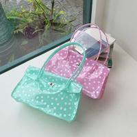 Sac fourre-tout transparent classique grande taille résistant à l'eau, sac à bandoulière tendance à pois, sac à main transparent pour l'été