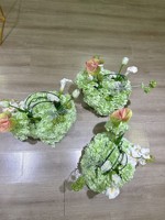QINGDAO GOLDEN HANDICRAFT Centre de table personnalisé en hydrangea vert, centre de table artificiel à toucher réel, petite composition florale