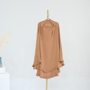 优雅的双层女装Khimar连衣裙批发伊斯兰服装Maxi Khimar大围巾Chador免费尺寸 - Product Image 4