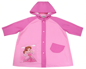 เสื้อกันฝนเด็ก HY-808 ดีไซน์เจ้าหญิงสีชมพู เสื้อคลุมกันน้ำมีฮู้ดสำหรับเด็ก ใช้สำหรับตั้งแคมป์และกิจกรรมกลางแจ้ง - Product Image 1