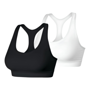 Sujetador Deportivo Racerback para Mujer, Negro y Blanco, Alta Elasticidad, Transpirable, Secado Rápido, para Yoga, Fitness, Running - Product Image 1