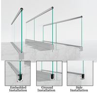 Profil de base de support de garde-corps de balcon en aluminium noir sur mesure pour terrasse et balcon en bord de piscine