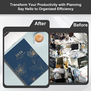 Cahier à spirale mignon de haute qualité et populaire en gros Meilleure vente 2026 Planificateur hebdomadaire et mensuel Carnet à couverture rigide - Product Image 4