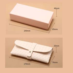 Étui à lunettes de soleil en PU personnalisé avec logo, rose, avec boîte, ensemble d'emballage pour lunettes de soleil, vente en gros - Product Image 6