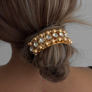Accesorios para el cabello de aleación de joyería de estilo de fiesta para mujer de alto sentido con cola de caballo de explosión Anillo para el cabello lazo de moda y banda de goma - Product Image 3