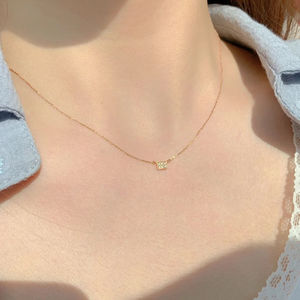 Geometric Square Necklace For Women Gold Chain Clavicle Pendant Gift Jewelry Bezel Setting XL 073 - Product Image 2