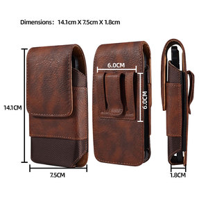 Borsa <span class=keywords><strong>per</strong></span> <span class=keywords><strong>Cellulare</strong></span> in Pelle PU dal Design Classico con Scomparti <span class=keywords><strong>per</strong></span> Carte, Stile Business <span class=keywords><strong>per</strong></span> Uomo, Portafoglio e Marsupio <span class=keywords><strong>per</strong></span> iPhone e Samsung - Product Image 3