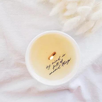 Bougie aromathérapeutique artisanale LEONOX en cire de soja avec message caché, mèche en bois de luxe, pot en verre - Cadeau romantique parfait pour Diwali Ramadan