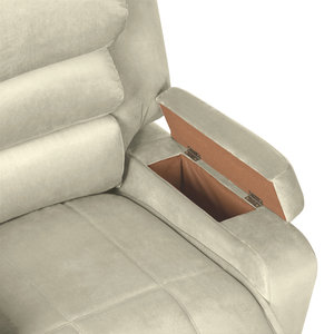 Silla reclinable clásica de terciopelo de alta calidad al por mayor con caja de almacenamiento-Beige claro-AB07 - Product Image 2