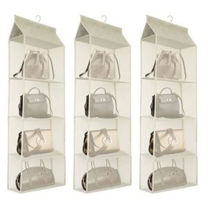 Classic Design Collapsible Fabric Storage Bag Transparent Visible Wardrobe Hanging Organizer for Carrying Purse & Clothes - Product Image 1