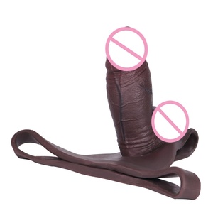 New SXXY Silicone Hollow Penis Sleeve Thong Black Color Dick Extender Wearable <b>Dildos</b> Panty Mens Cock Enlarger Adult Pegging Toy - Product Image 6