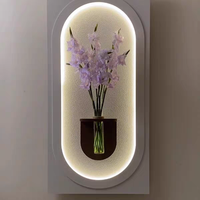 Peintures décoratives 3D en grès de luxe avec éclairage LED, plantes hydroponiques DIY, art mural haut de gamme pour la maison, l'hôtel, le bureau
