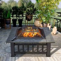 Table de foyer extérieure de 32'' de haute qualité pour jardin, foyer à bois avec barbecue pour patio et cour arrière