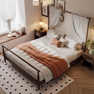 <span class=keywords><strong>Lit</strong></span> à baldaquin en bois massif de style européen, simple et moderne, <span class=keywords><strong>lit</strong></span> à baldaquin simple, style B&B, meubles - Product Image 1