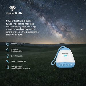 Machine à Sons Portable Sonioc Sleep Blue Firefly pour Bébé, Bruit Blanc, Veilleuse, Remplissage en Mousse de Caoutchouc Plastique pour Nouveau-né - Product Image 3