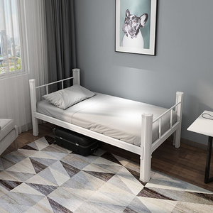 Steel Single <b>Beds</b> for School Dormitories and Construction Site Workers, Modern Minimalist Design <b>Space</b> <b>Saving</b> Bedroom Funiture - Product Image 1