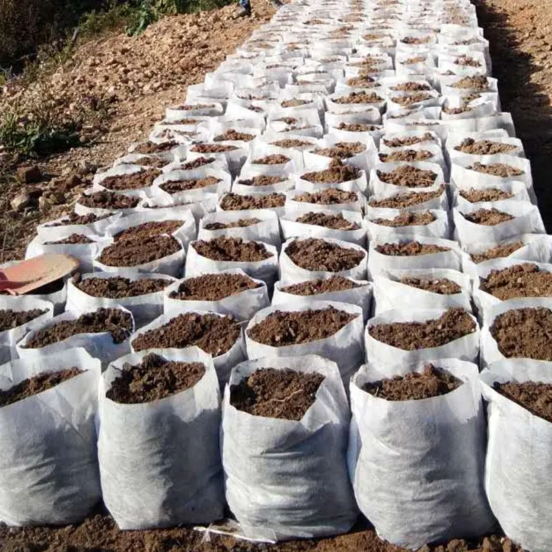 Biodegradable सफेद सांस गैर बुना संयंत्र अंकुर बीज खेती बढ़ने हीड्रोपोनिक्स बागवानी नर्सरी बैग