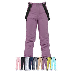 Pantalones de nieve impermeables con babero térmico de tamaño personalizado para invierno para <span class=keywords><strong>mujer</strong></span> deportes al aire libre pantalones de nieve de lana a prueba de viento - Product Image 2