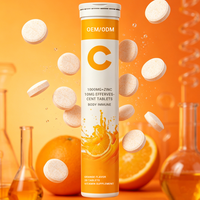 Comprimés effervescents de vitamine C haute puissance 1000 mg et zinc, marque distributeur, 30 sachets/paquet, dissolution rapide, sans sucre, qualité alimentaire