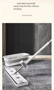 <span class=keywords><strong>Precio</strong></span> bajo y ventas calientes Nuevos artículos para el hogar Pasta mágica flexible Lavado a mano libre <span class=keywords><strong>Fregona</strong></span> plana Seco y húmedo Rotativo de doble uso - Product Image 4