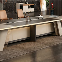 Meubles de bureau modernes de haute qualité, taille optionnelle, long bureau de réunion en bois MDF, 10 à 20 places, tables de salle de conférence de luxe