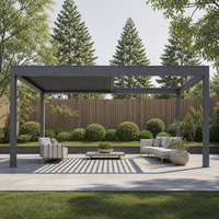 Pergola motorisée en aluminium à lames orientables, imperméable et rétractable, pour patio, jardin, terrasse