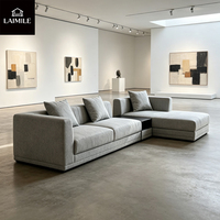Canapé modulaire en tissu en forme de L moderne pour salon, ensemble de canapés modulaires avec table d'appoint, meubles de maison en tissu personnalisables
