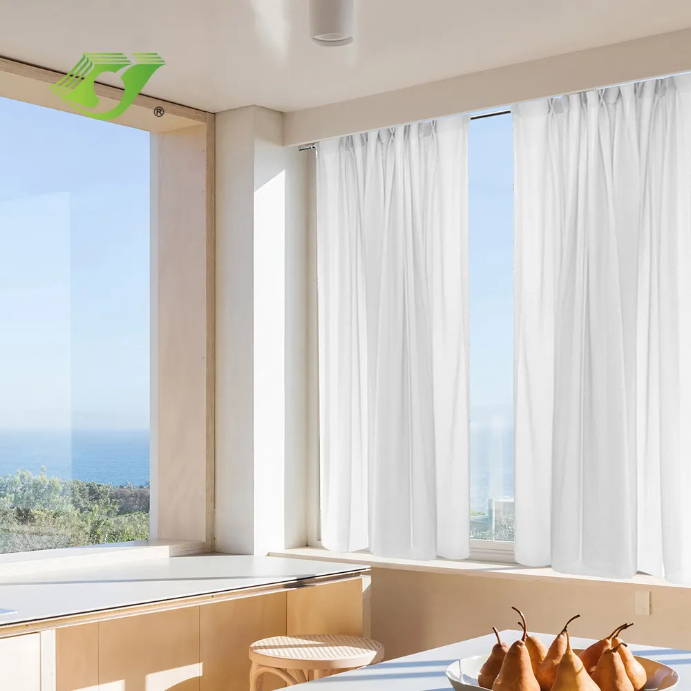 Heimtextil neues Material Hotelqualität solide Vorhangstoffe 100 % Polyester weiches massives halb verdunkelungsfähiges OberflächengerÄt-Stoff