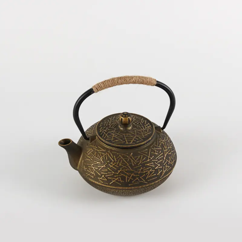 Chinese Style Cast Iron Teapot and Ceramic Cup Set Three Piece Art Design Tea Tray for Home Decor Coffee & Tea Sets