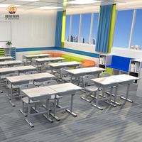Nouveau produit : Ensemble bureau et chaise d'école à réglage mécanique libre, HY-0336, prix des bureaux d'école