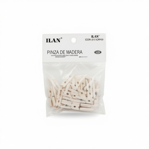 Ilan Mollette in Legno 2,5 Cm 25 Pezzi Bianche per Fermagli da Abbigliamento - Product Image 2