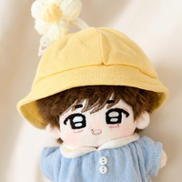 Peluche personnalisée, poupée de dessin animé, garçon, jouet en peluche, chapeau jaune, jouet bleu, cadeau