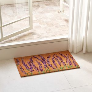EIFFEL HOME - Tapete de Entrada Moderno y Sencillo de Color Sólido con Letras y Flores, Imitación de Fibra de Coco, 18x30 Pulgadas, con Texto de Bienvenida - Product Image 2