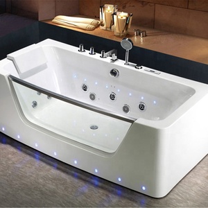 Baignoire à remous autoportante en acrylique blanc transparent de luxe bon marché - Product Image 1