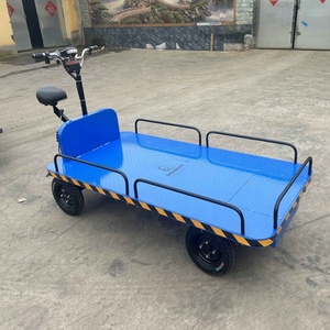 4-Wheel Electric Flat Car for Factory Use | Heavy-Duty Cargo <b>Transport</b> Cart | Customizable Platform Size - Product Image 3