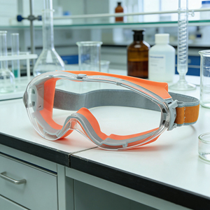 Lunettes de sécurité industrielles personnalisées en polycarbonate avec revêtement anti-buée et design plein cadre pour la construction et le soudage chimique - Product Image 2