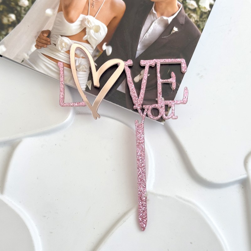 Paillettes d'amour rose or rose