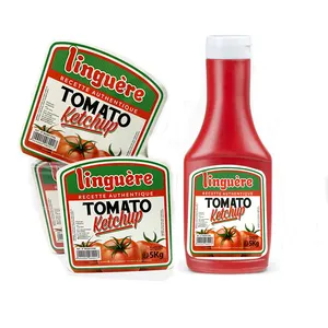 Manufacture Waterproof Custom Printing Tomato Sauce Tomato Ketchup Bottle IML In Mold Label Sticker