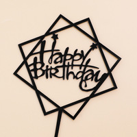 Décoration de gâteau Joyeux Anniversaire, Topper de gâteau en acrylique de haute qualité, Carte d'insertion pour gâteau, Fournisseur de toppers de gâteau très demandés