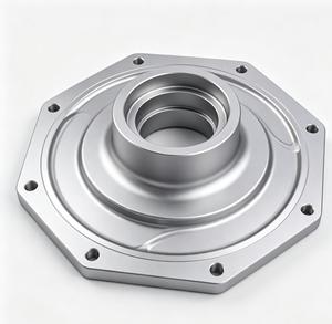 Brida hexagonal de aluminio mecanizada por CNC personalizada con orificio central y seis orificios de montaje, piezas de repuesto para motocicleta mecanizadas por CNC - Product Image 1