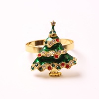 DUOLAI Belle Guirlande Bonhomme de neige Elk Xmas Porte-serviettes Anneau Renne Flocon de neige Couronne de Noël Ronds de serviette Pour Table à manger Déco