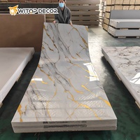 Panneau mural en PVC flexible imitation marbre, surface brillante UV, écologique, avec service de découpe